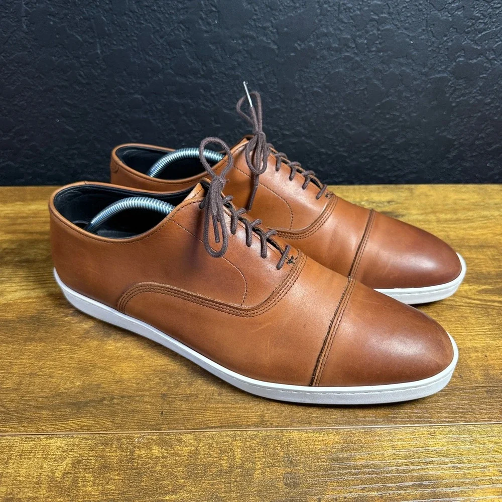 Allen Edmonds Park Avenue 4322 Brown Leather Oxford Sneaker Mens 10.5 D